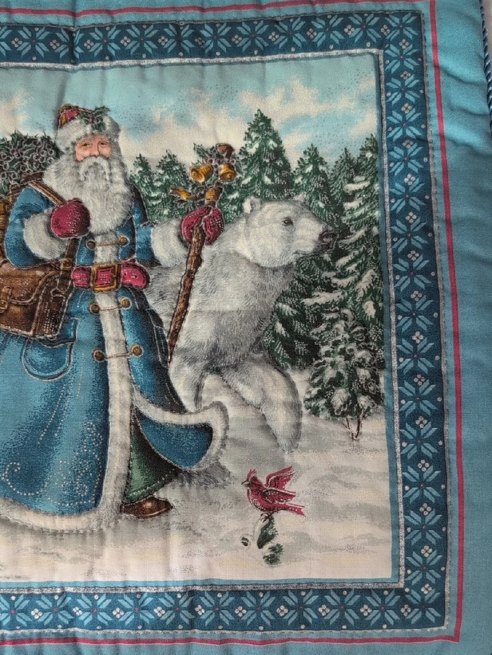 Holiday Santa Throw Pillow Cover in Blue